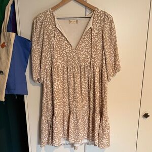 Altar’d State tan and cream dress.